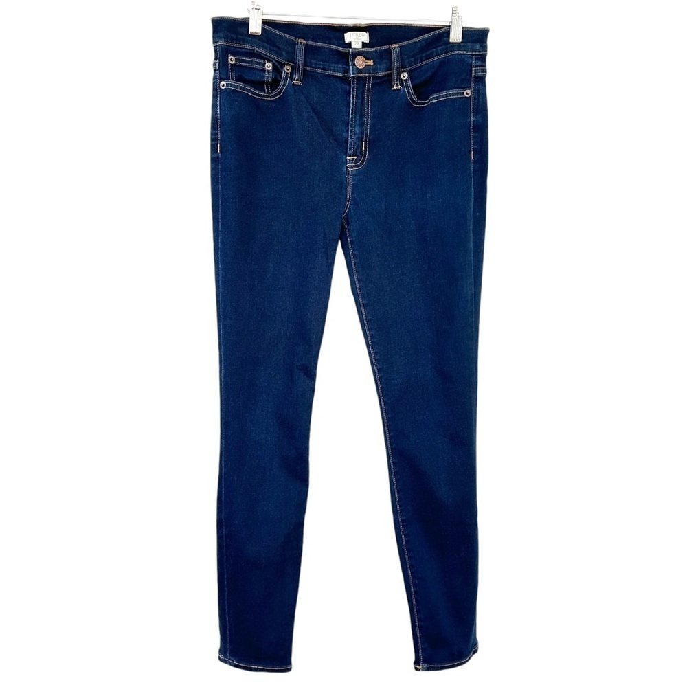J. Crew skinny jeans, medium rise, dark wash, stretch denim